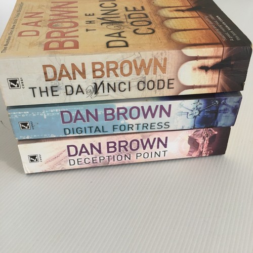 3 x Dan Brown Books The Da Vinci Code Deception Point Digital Fortress Paperback - Picture 3 of 5