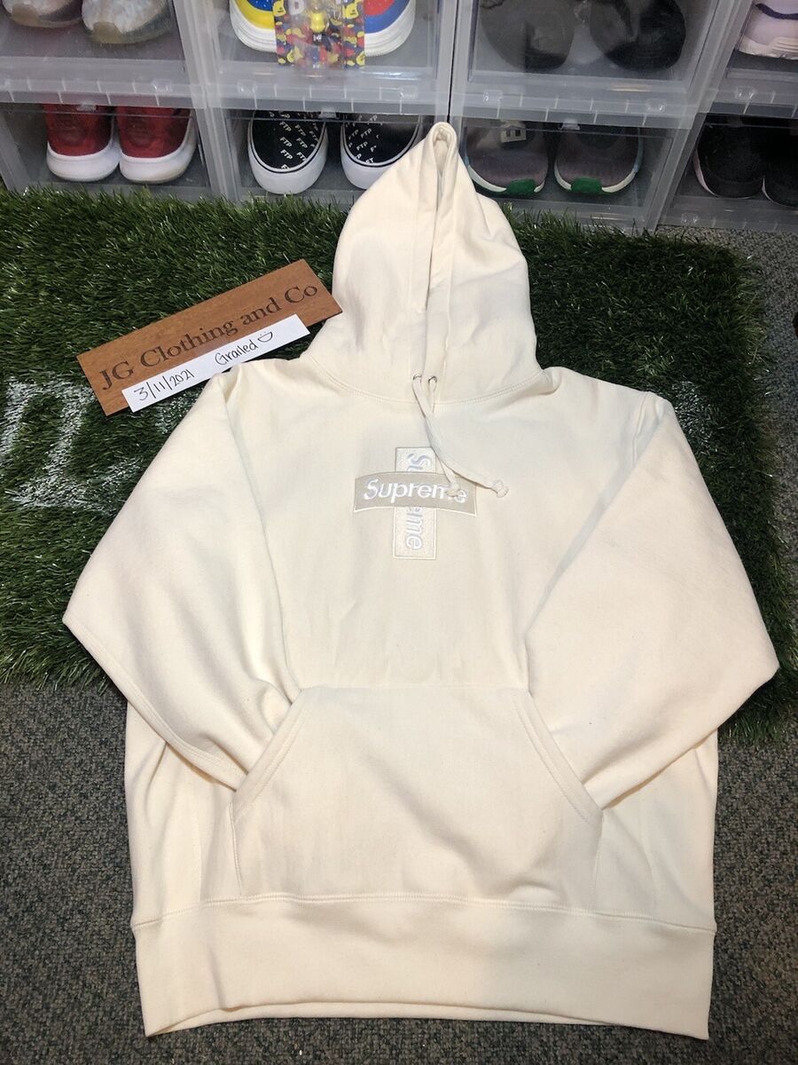 Supreme Cross Box Logo Natural Hooded Sweatshirt | eBay Supreme Cross Box Logo Natural Hooded Sweatshirt | eBay