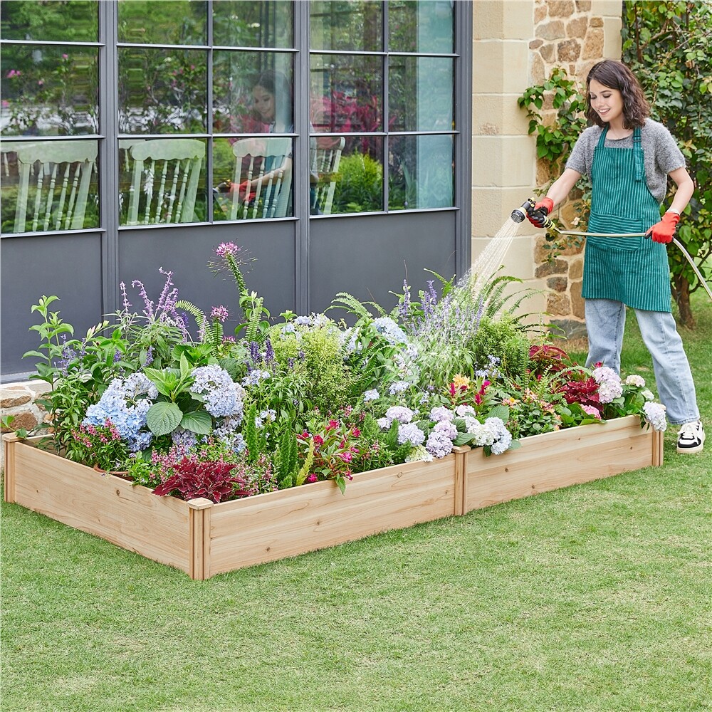 BIGTREE 3 Tier Wooden Raised Garden Bed - Beige for sale online | eBay