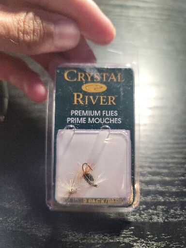 2 crystal river premium flies prime mouches blue dun CR104-12