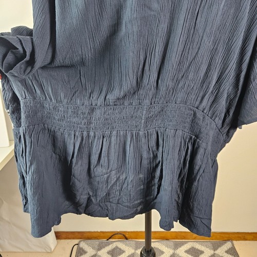 Knox Rose Women's Plus Size 4X Navy Blue Embroidered Boho Tunic Top Casual - Picture 7 of 10