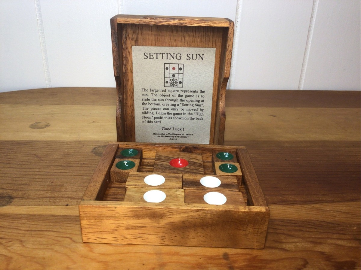 VTG,'96,Setting Sun Wooden Puzzle Game,Handcrafted,Thailand VTG,'96,Setting Sun Wooden Puzzle Game,Handcrafted,Thailand