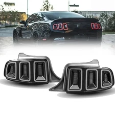 Clear LED Tail lights For 2010-2014 Ford Mustang Euro Style w/Sequential Signals