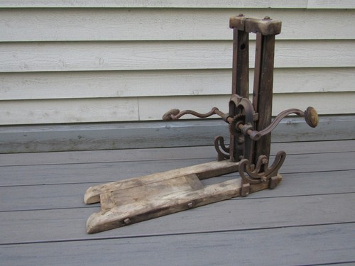Great ANTIQUE Vintage Old Drill Press Auger Beam Post Boring Tool ...