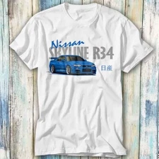 Nissan Skyline R34 GTR JDM Car T Shirt Meme Gift Top Tee Unisex 1077