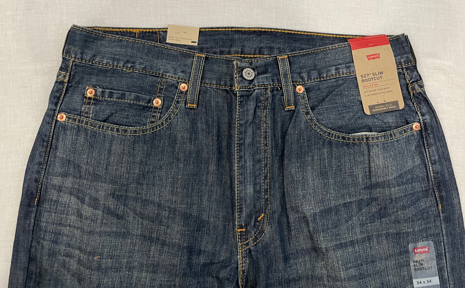 Levi's 527 Slim Bootcut Mens Jeans Dark Blue Sizes: 32,33,34,36,38 Levi #0239 thumbnail 8