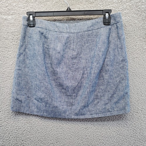 The Limited Womens Chambray Linen Blend Lined Mini Skirt Blue Size 12 - Picture 7 of 11