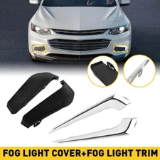 Front Bumper Fog Light Lamp Bezel Grille w/Cover Trim For Chevy Malibu 2016-2018