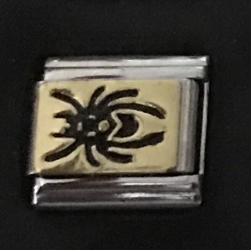 Black Spider Halloween Italian Charm Enamel Link 9MM K23