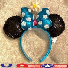 Disney Parks Timeless Flower Minnie Ears Hat Sequins Polka Dot Headband US  