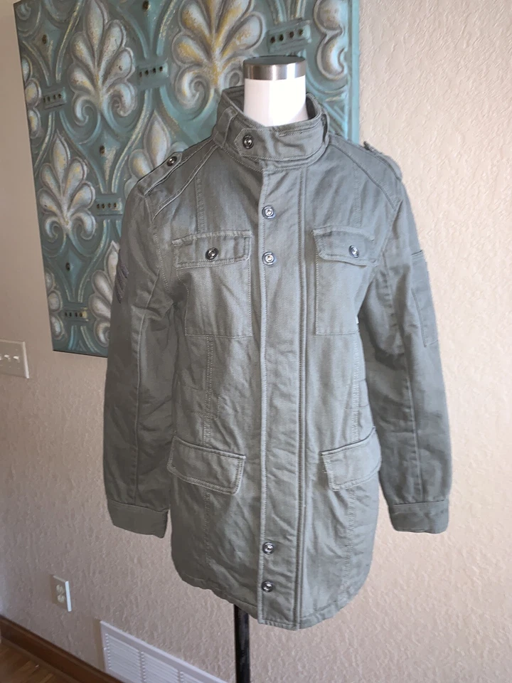 Abrigo Chaqueta Carga Militar Otoño Guess Los Angeles Niños Talla XL 20 Verde Foto 2 de 4