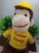 Vintage Knickerbocker Curious George Monkey Yellow Shirt Red Hat 15" Plush R101