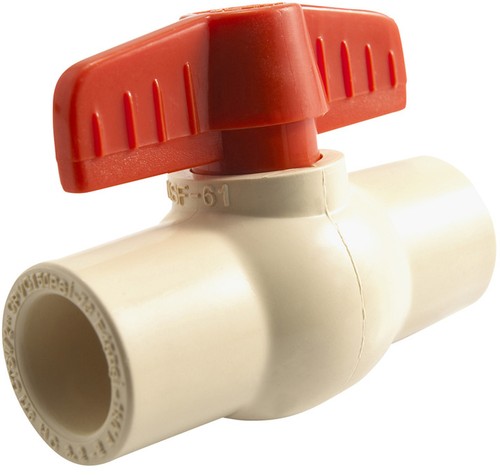 AMERICAN VALVE 1/2" CPVC Socket In Line Copper Tube Size Slip x Slip Ball Valve