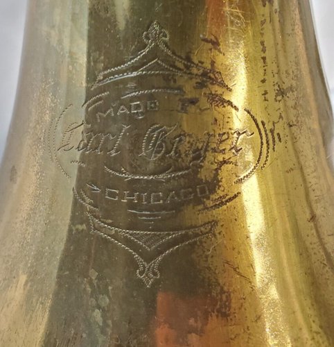 CARL GEYER CHICAGO 5-VALVE SINGLE Bb FRENCH HORN NEEDS WORK FOR RESTORATION RARE - Picture 2 of 21