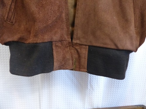 Vintage 70'S/80'S Schott BOMBER Suede Leather Jacket BROWN Made In USA Size 42 - Picture 7 of 23