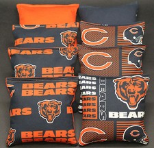 8 Cornhole Bean Bags made w CHICAGO BEARS fabric ACA Regulation Corn Toss Game