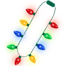 8PCS Christmas Light Necklace, 3 Flash Modes 40 inches, Multicolor