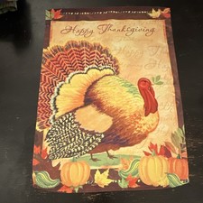 Turkey Multicolor Thanksgiving Garden Flag Fabric Yard Decor