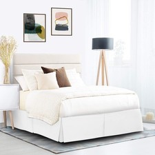 Bed Skirt Dust Ruffle 20 Inch Drop Queen Size 60 x 80 Inches 100 Cotton White