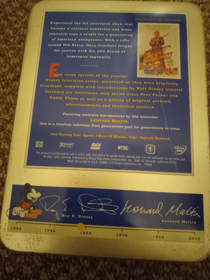 Walt Disney Treasures Davy Crockett Limited Collector TV Series DVDs Tin Box Set - Image 2 of 4