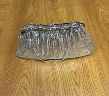 Vintage 1940s Whiting  Davis 2924 Silver Mesh Chain Clutch Evening Bag