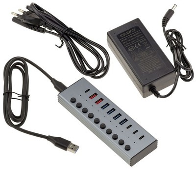 KALEA-INFORMATIQUE USB3 Aluminium 7-Port Hub 5G A/C & 3x PD Ports
