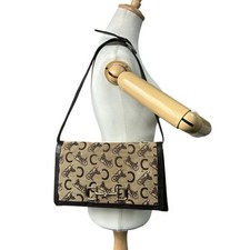 Autentica borsa a tracolla CELINE vintage C Macadam Sulky Horse Carriage tela...
