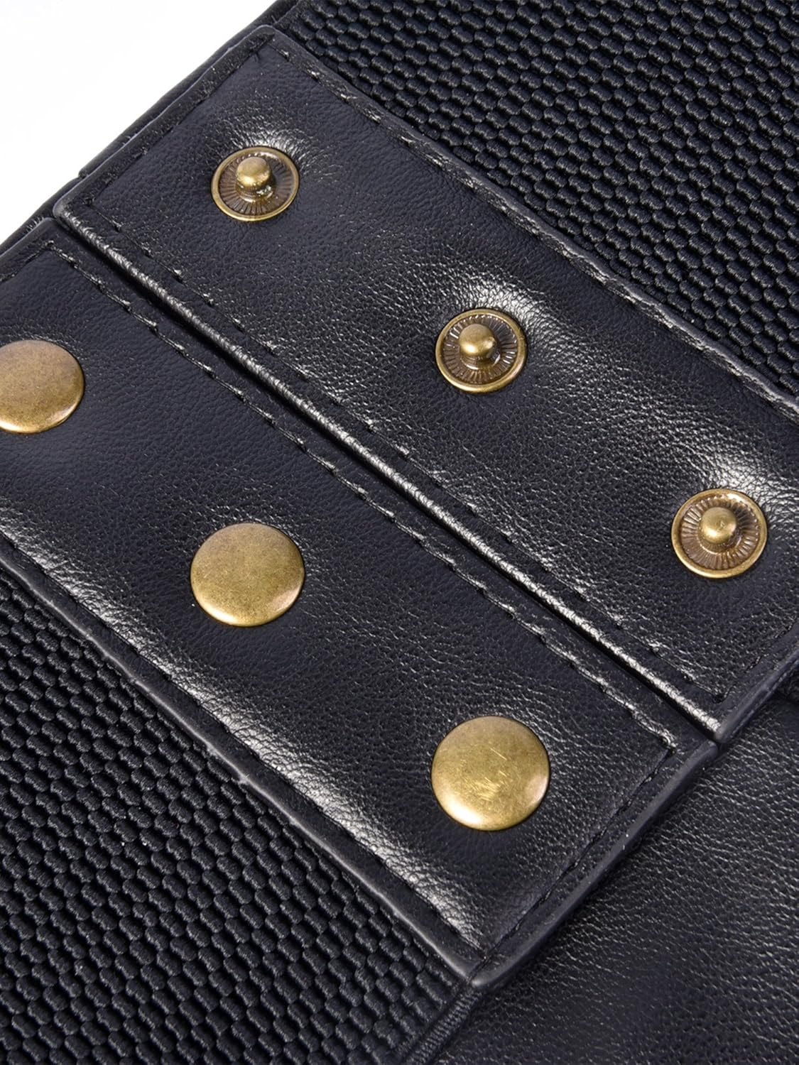 EBOOT Elastic Wide Waist Belt Tied Corset Cinch Belt with Press Button, Black