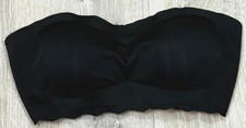 Black Bandeau Strapless XL Bra Padded Support Seamless Bralette Wireless Comfort