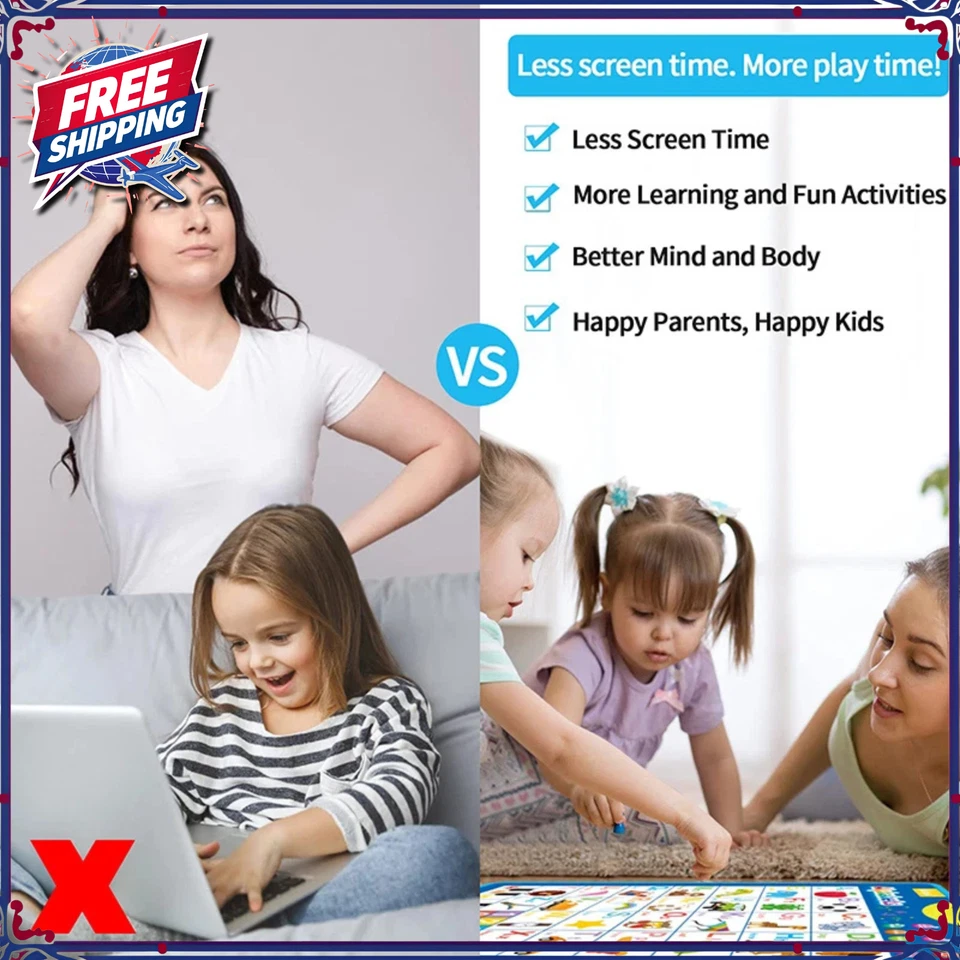 Electronic Alphabet Talking Chart ABC Letters 123s Music Wall Poster English - Bild 3 von 4