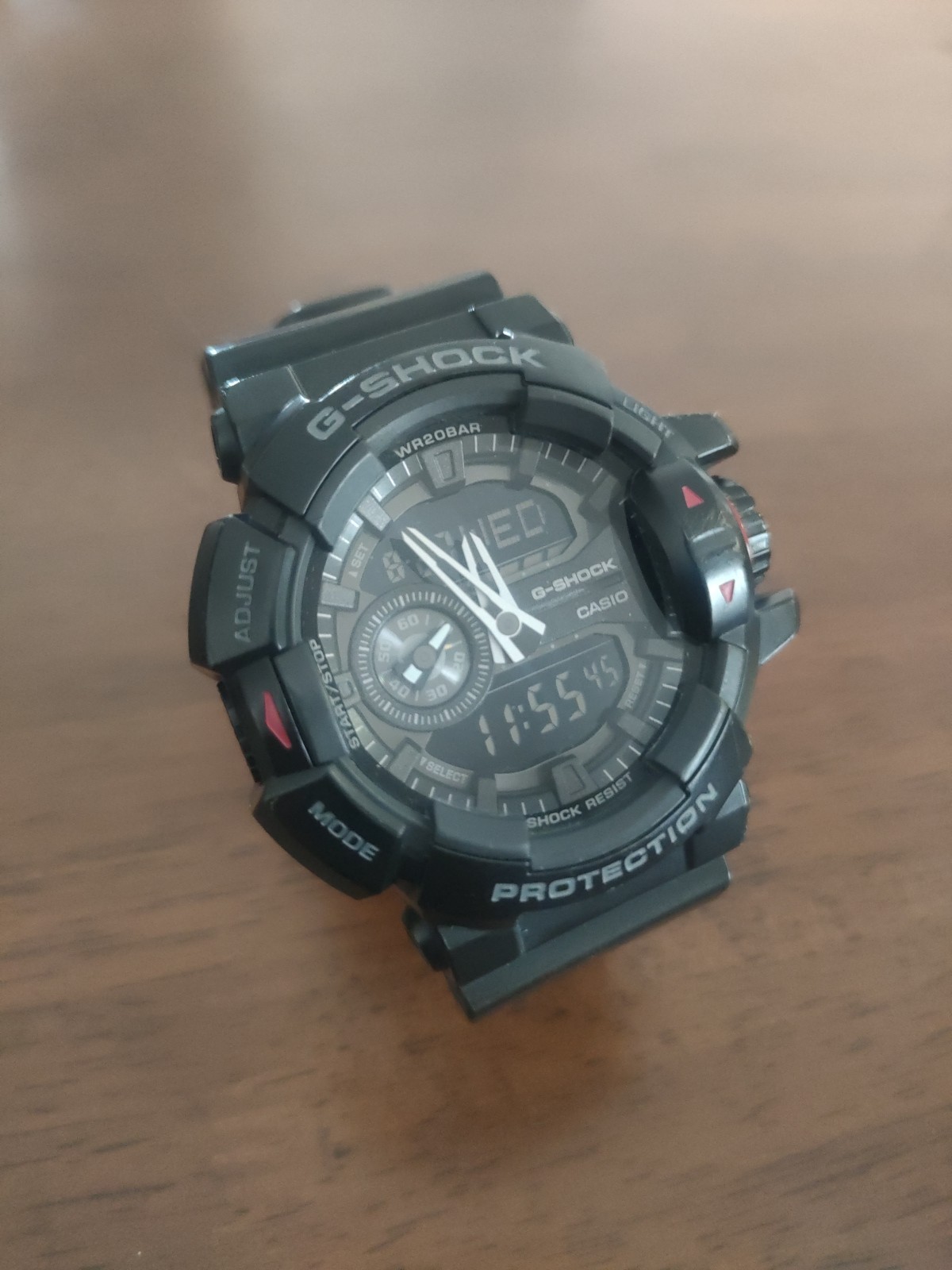 Casio GA-400 Series Watch Band Black Urethane Replacement Strap