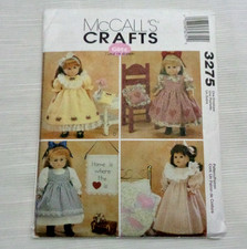McCall's Crafts 3275 Sewing Pattern Doll Clothes for any 18" Doll: Cut/Complete