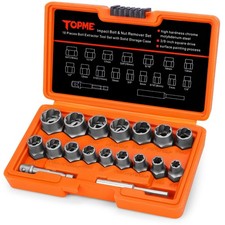 18 Piece Bolt Extractor Kit, 3/8" Drive Rounded Bolt & Nut Remover