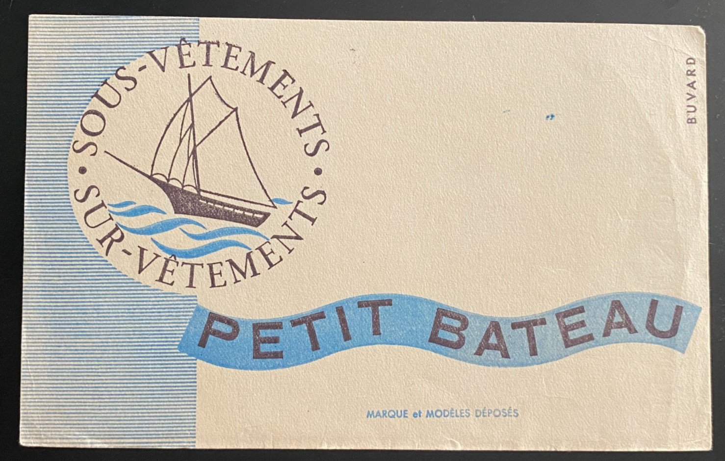 BLOTO PUBLICITARIO " PEQUEÑO BARCO - ROPA INTERIOR "