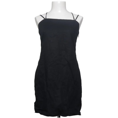 H&M, Kleid, Größe: 38, Schwarz, Baumwolle/Leinen, Einfarbig, Damen #PYn