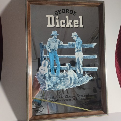 Vintage George Dickel, Merle Haggard Tennessee 80 Proof Whiskey Mirror Framed