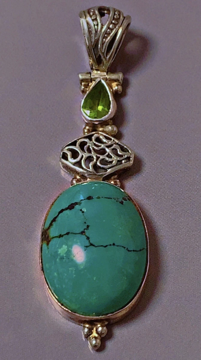 Pendentif Argent 925 Et Turquoise Bleue - Neuf Avec étiquettes