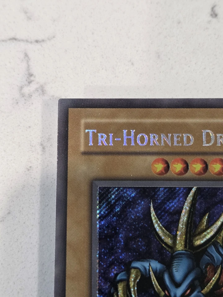 Yugioh LOB-000 Tri-Horned Dragon 1st Edition English Glossy Print Gradeable Mint - Image 3 of 4