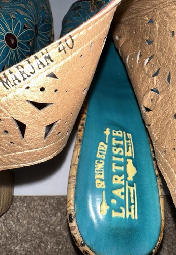 L'artiste By Spring Step Teal Marjan Sandals Floral Boho EU 40 US 9 - Picture 8 of 8