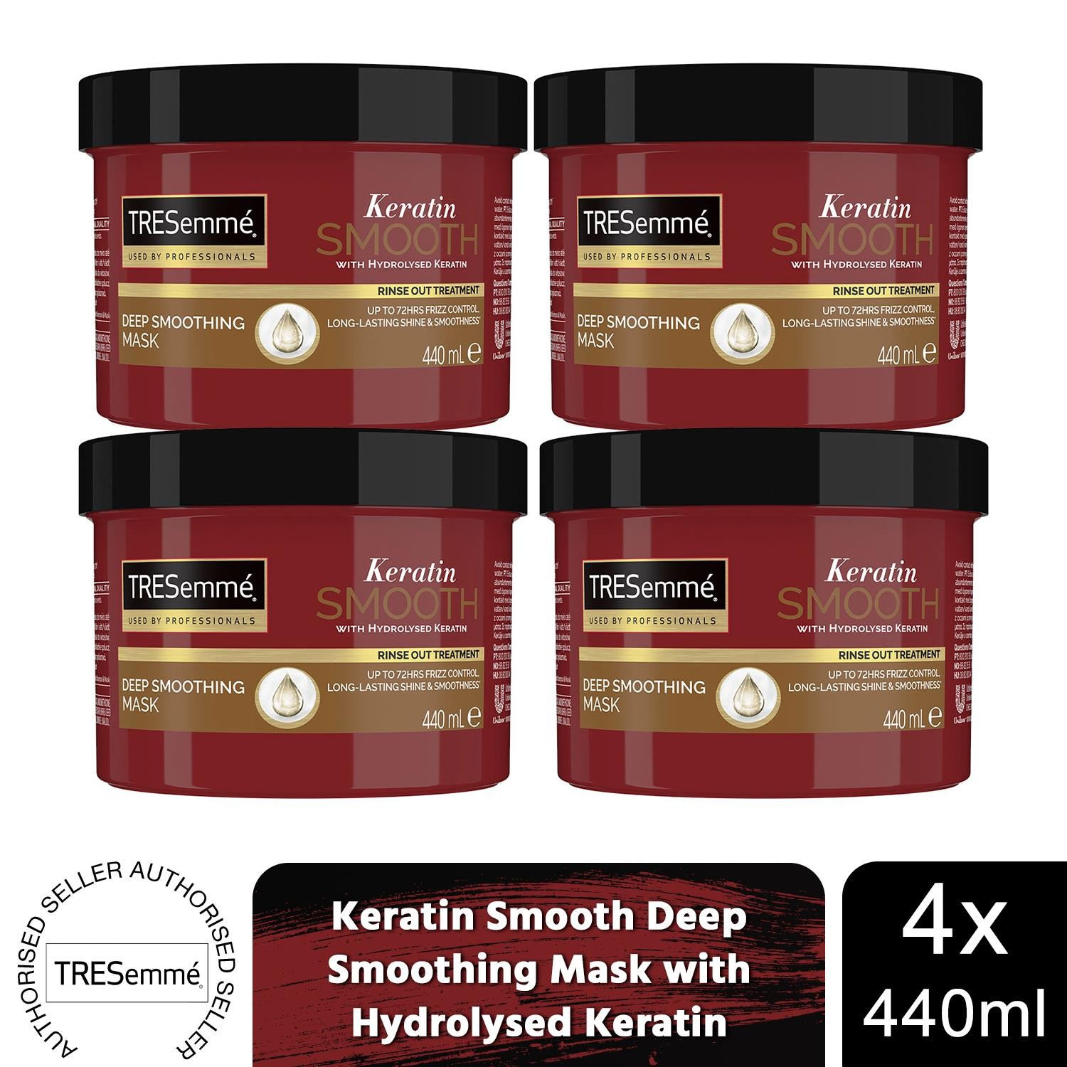 TRESemme Keratin Smooth Deep Smoothing Mask with Hydrolysed Keratin, 4x of 440ml