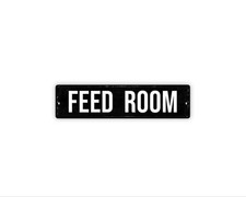 Feed Room Sign Metal Wall Decor for Barn, Stable or Farm Supply Area, Rustic