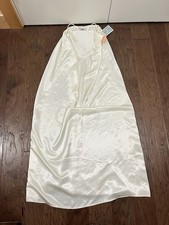 Vintage 90s Deadstock Gilligan O Malley Cream Color Satin Slip Lace Nightgown