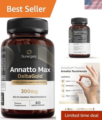 60 Count Annatto Vitamin E Tocotrienols 300mg - Boost Immune and Heart Function