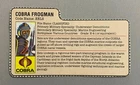 1985 Vintage GI Joe Cobra EELS v1 Figure File Card (3.75 ARAH): New Condition