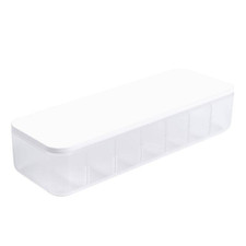 Cable Organizer Storage Box with 14 Wire Ties Desktop Management White 2 -Pieces