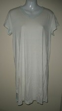 #L Vintage S Oscar De La Renta  Nightgown Soft Pj's White Blue stripe