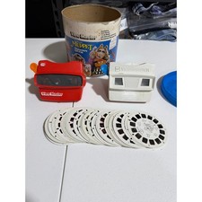 Vintage View-Master Lot 2 Viewers Muppets Gift Pak Canister 15 Reels Red White