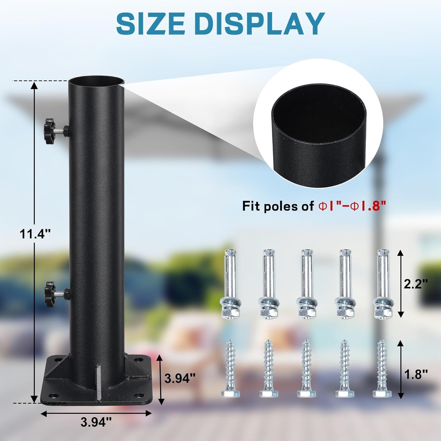 Patio Umbrella Base, Heavy Duty Deck Umbrella Mount, Outdoor Umbrella 2 Packs