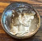 1938 Mercury Dime Nice Original Near Gem BU Full Bands Gorgeous Toning CHRC