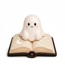 Specter Lamp with Book Base Warm Specter Night Light Spooky for Desk